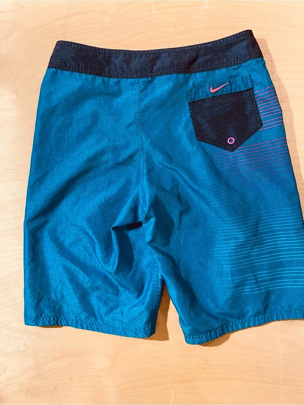 Nike Teal Blue Gradient Board Shorts with Pink Drawstring XL (SZ)